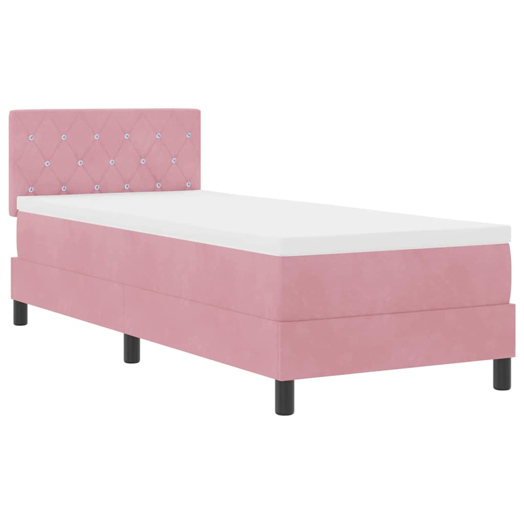 Boxspringbett mit Matratze mit Kopfteil Rosa 80 x 200 cm Samt