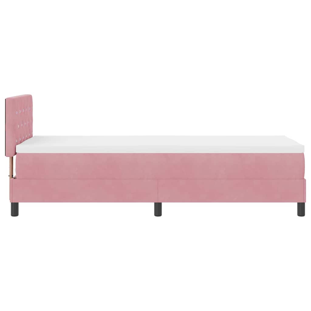 Boxspringbett mit Matratze mit Kopfteil Rosa 80 x 200 cm Samt