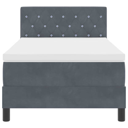 Boxspringbett mit Matratze Dunkelgrau 90 x 190 cm Samt