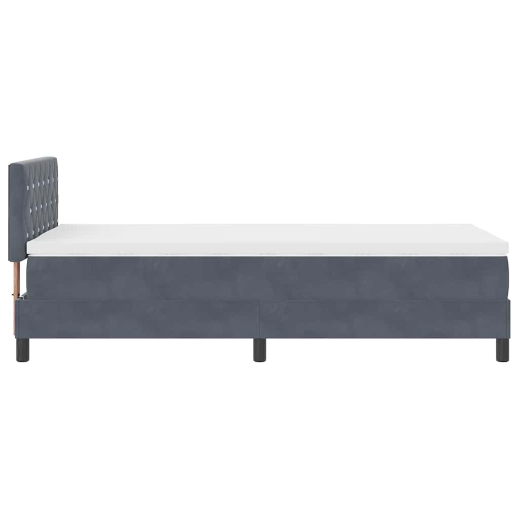 Boxspringbett mit Matratze Dunkelgrau 90 x 200 cm Samt