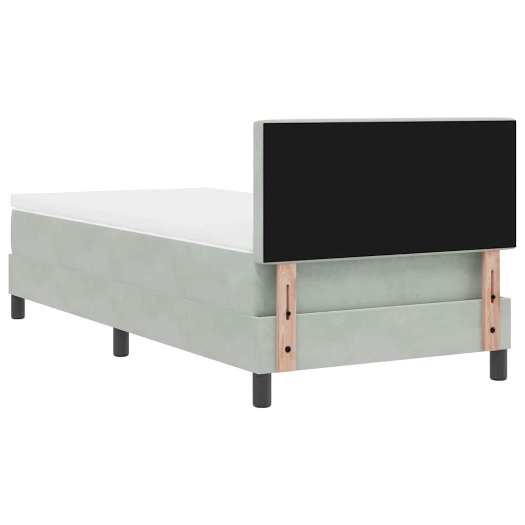 Boxspringbett mit Matratze Hellgrau 100 x 200 cm Samt