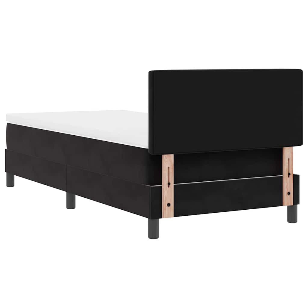 Boxspringbett mit Matratze Schwarz 100 x 200 cm Samt