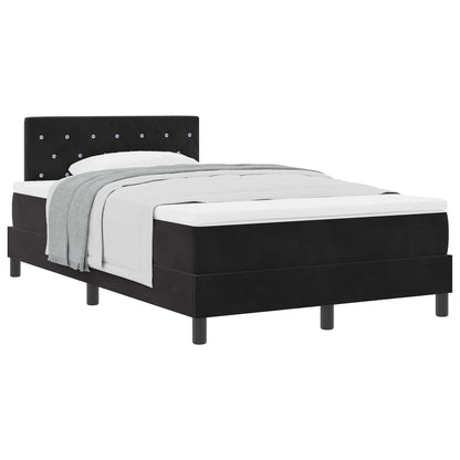 Boxspringbett mit Matratze Schwarz 120 x 190 cm Samt