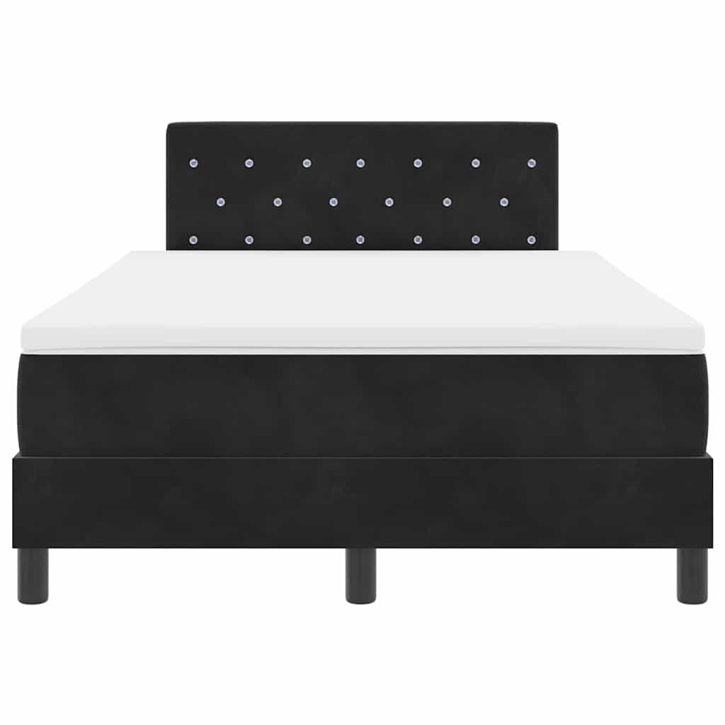Boxspringbett mit Matratze Schwarz 120 x 190 cm Samt