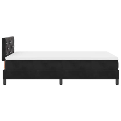 Boxspringbett mit Matratze Schwarz 120 x 190 cm Samt