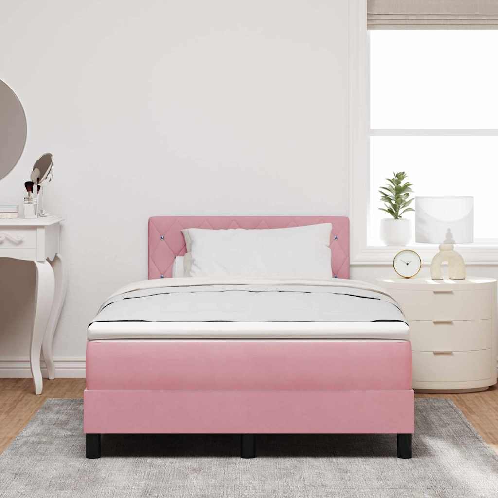 Boxspringbett mit Matratze mit Kopfteil Rosa 120 x 200 cm Samt