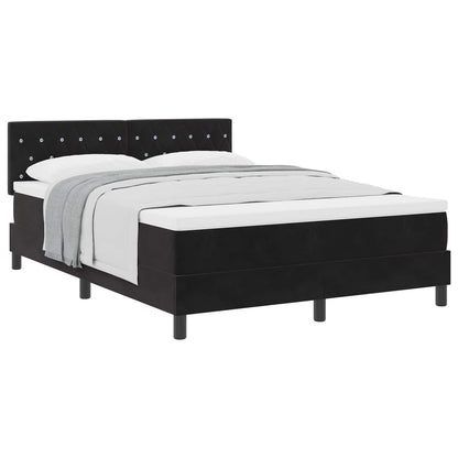 Boxspringbett mit Matratze Schwarz 140 x 190 cm Samt