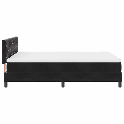 Boxspringbett mit Matratze Schwarz 140 x 190 cm Samt