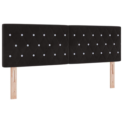 Boxspringbett mit Matratze Schwarz 140 x 200 cm Samt