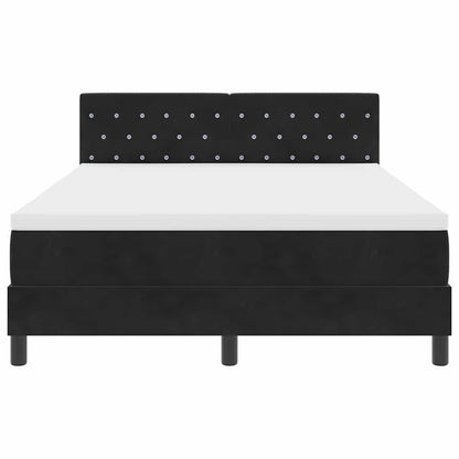 Boxspringbett mit Matratze Schwarz 140 x 200 cm Samt