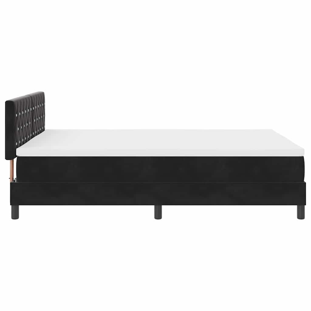 Boxspringbett mit Matratze Schwarz 140 x 200 cm Samt
