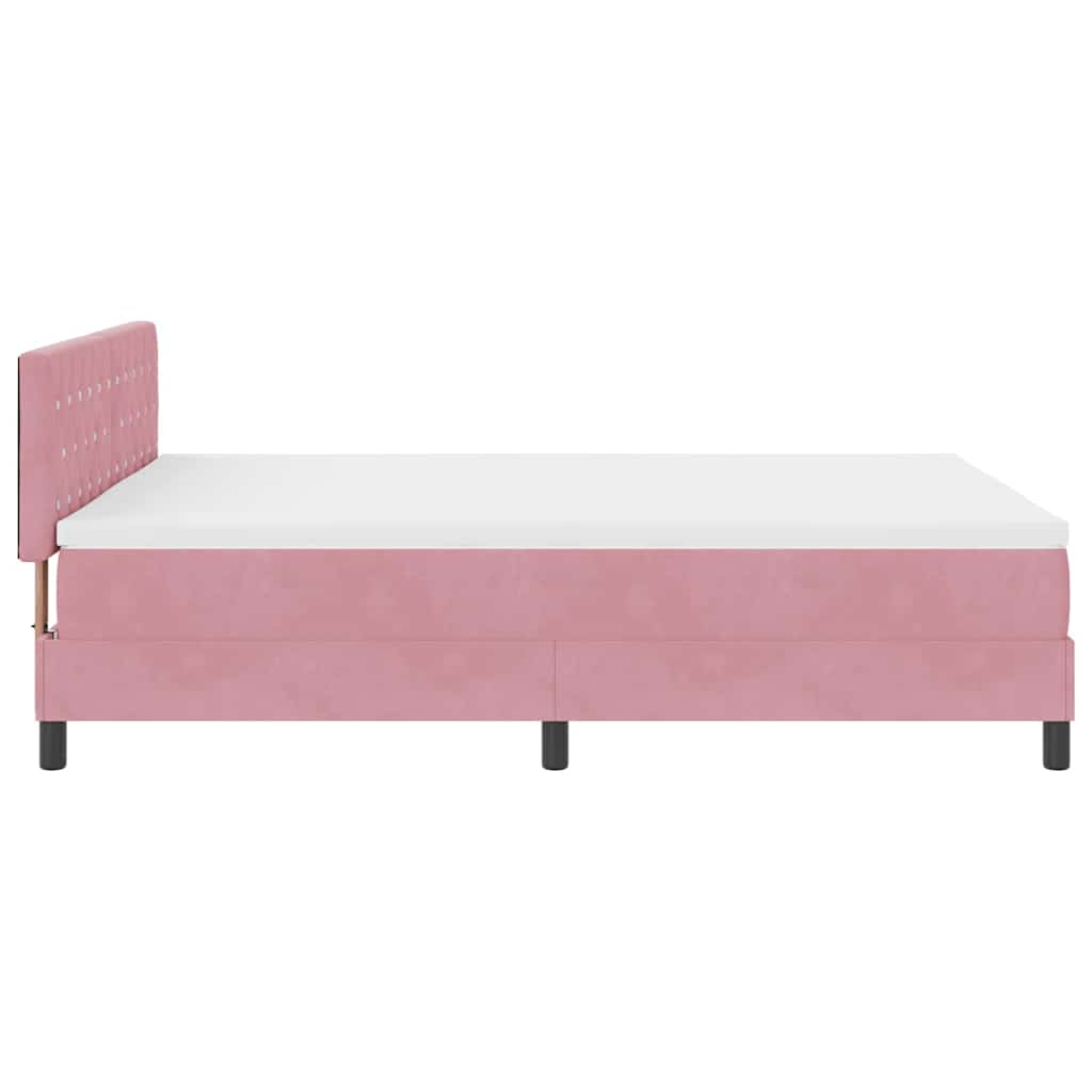 Boxspringbett mit Matratze mit Kopfteil Rosa 160 x 200 cm Samt