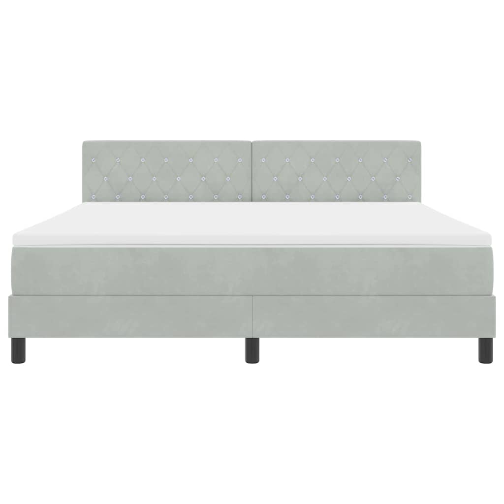 Boxspringbett mit Matratze Hellgrau 180 x 200 cm Samt