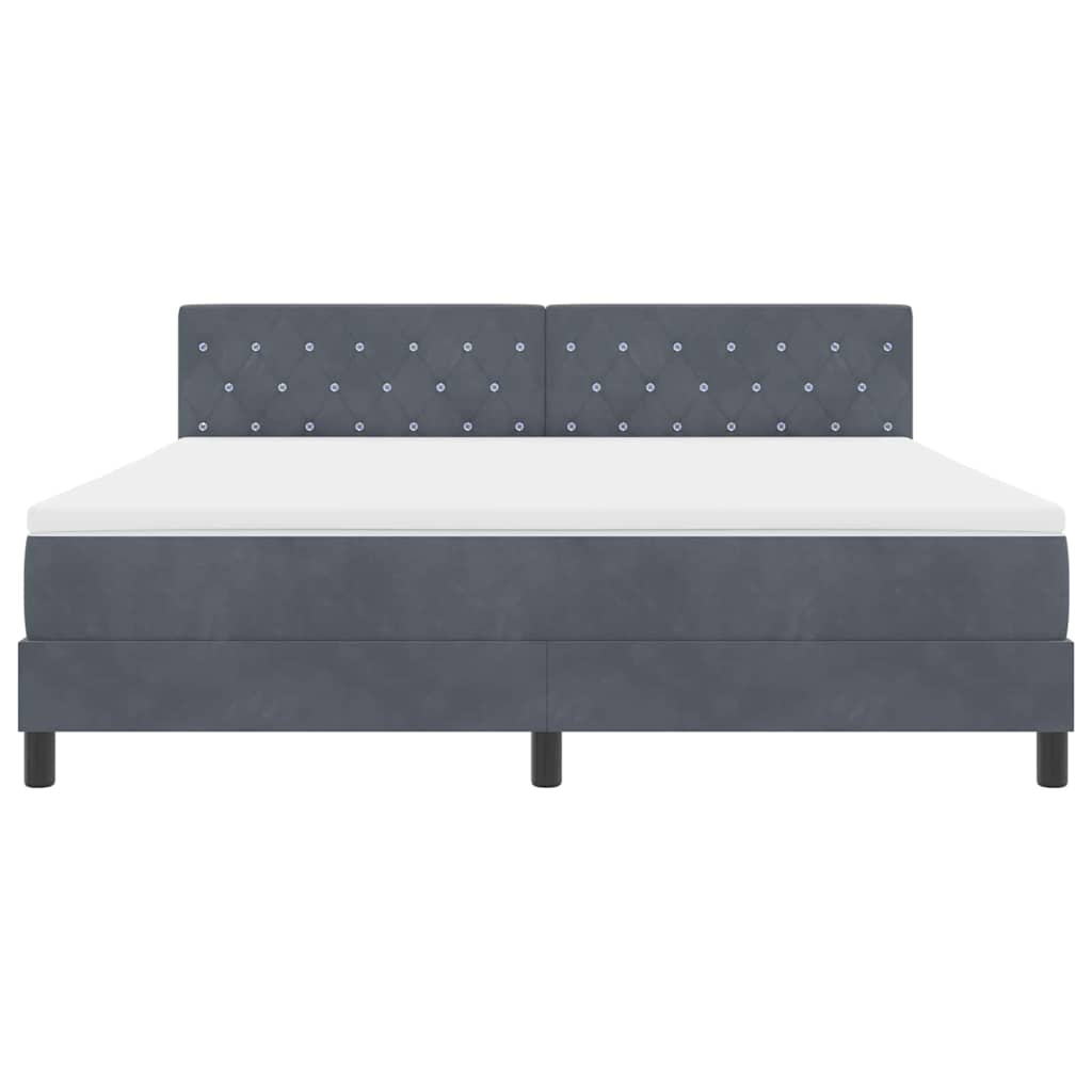 Boxspringbett mit Matratze Dunkelgrau 180 x 200 cm Samt