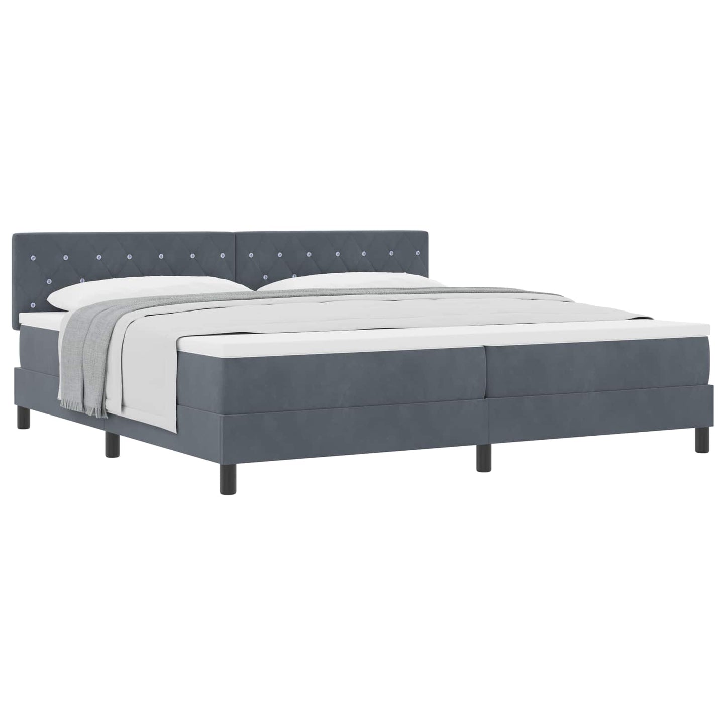 Boxspringbett mit Matratze Dunkelgrau 200 x 200 cm Samt