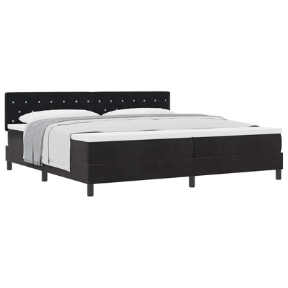 Boxspringbett mit Matratze Schwarz 200 x 200 cm Samt