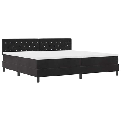 Boxspringbett mit Matratze Schwarz 200 x 200 cm Samt