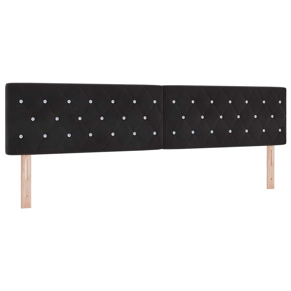 Boxspringbett mit Matratze Schwarz 200 x 200 cm Samt