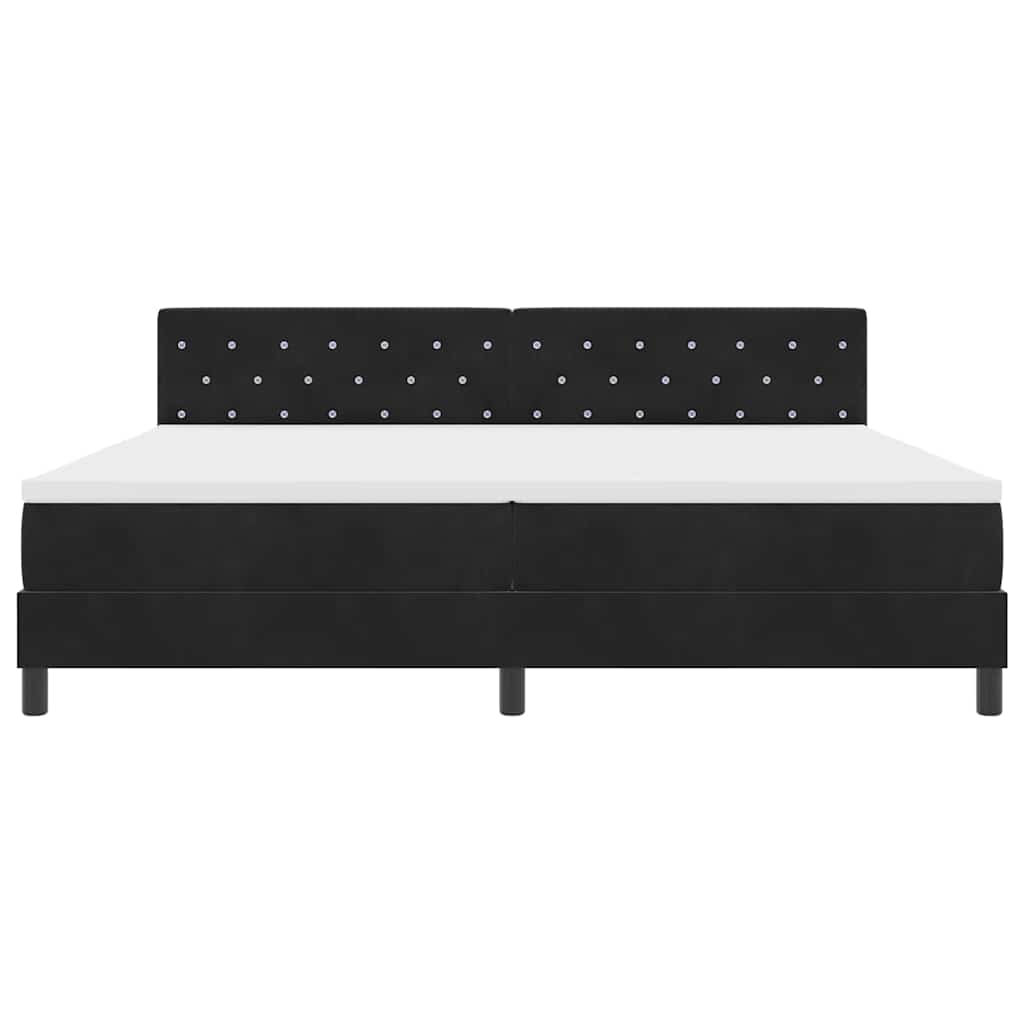 Boxspringbett mit Matratze Schwarz 200 x 200 cm Samt