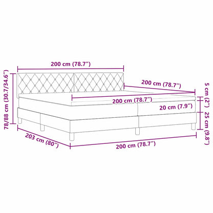 Boxspringbett mit Matratze Schwarz 200 x 200 cm Samt