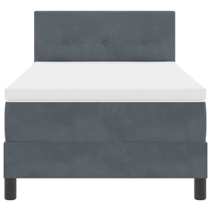 Boxspringbett mit Kopfteil Dunkelgrau 80 x 200 cm Samt