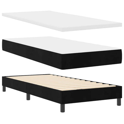 Boxspringbett mit Kopfteil Schwarz 80 x 200 cm Samt