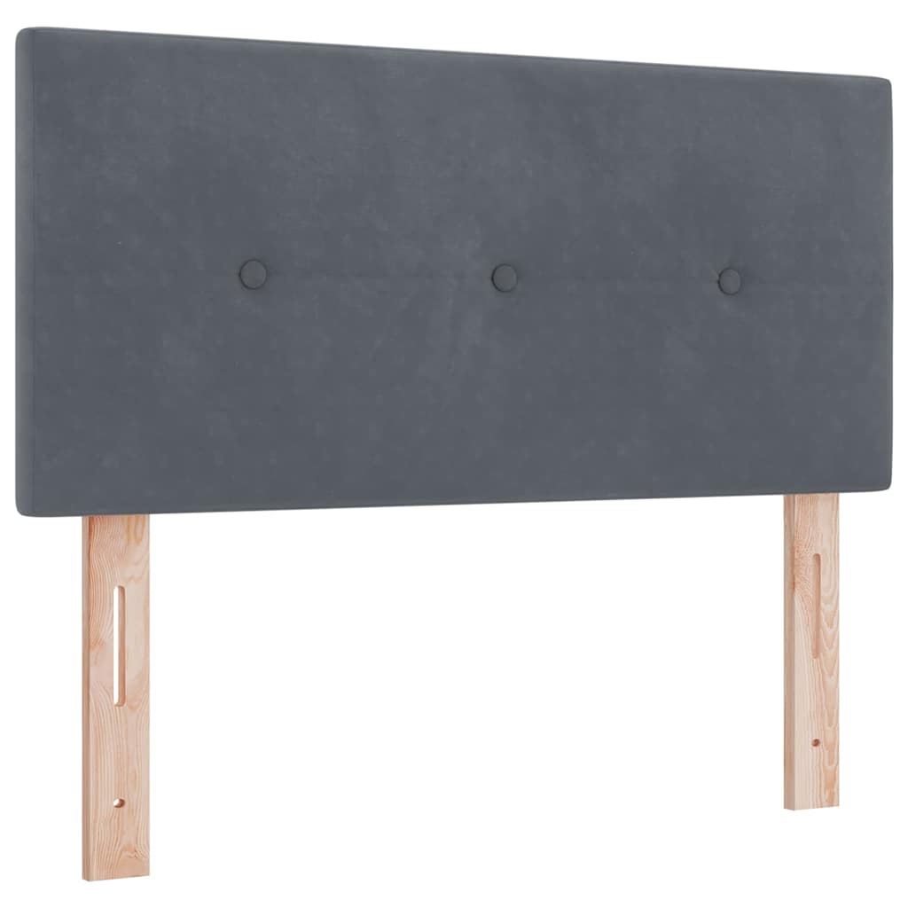 Boxspringbett mit Kopfteil Dunkelgrau 100 x 200 cm Samt