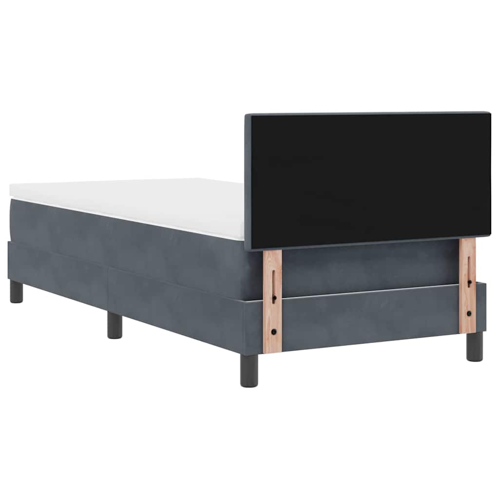 Boxspringbett mit Kopfteil Dunkelgrau 100 x 200 cm Samt