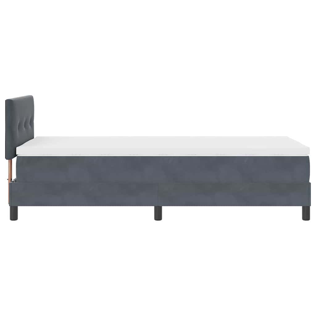 Boxspringbett mit Kopfteil Dunkelgrau 100 x 200 cm Samt