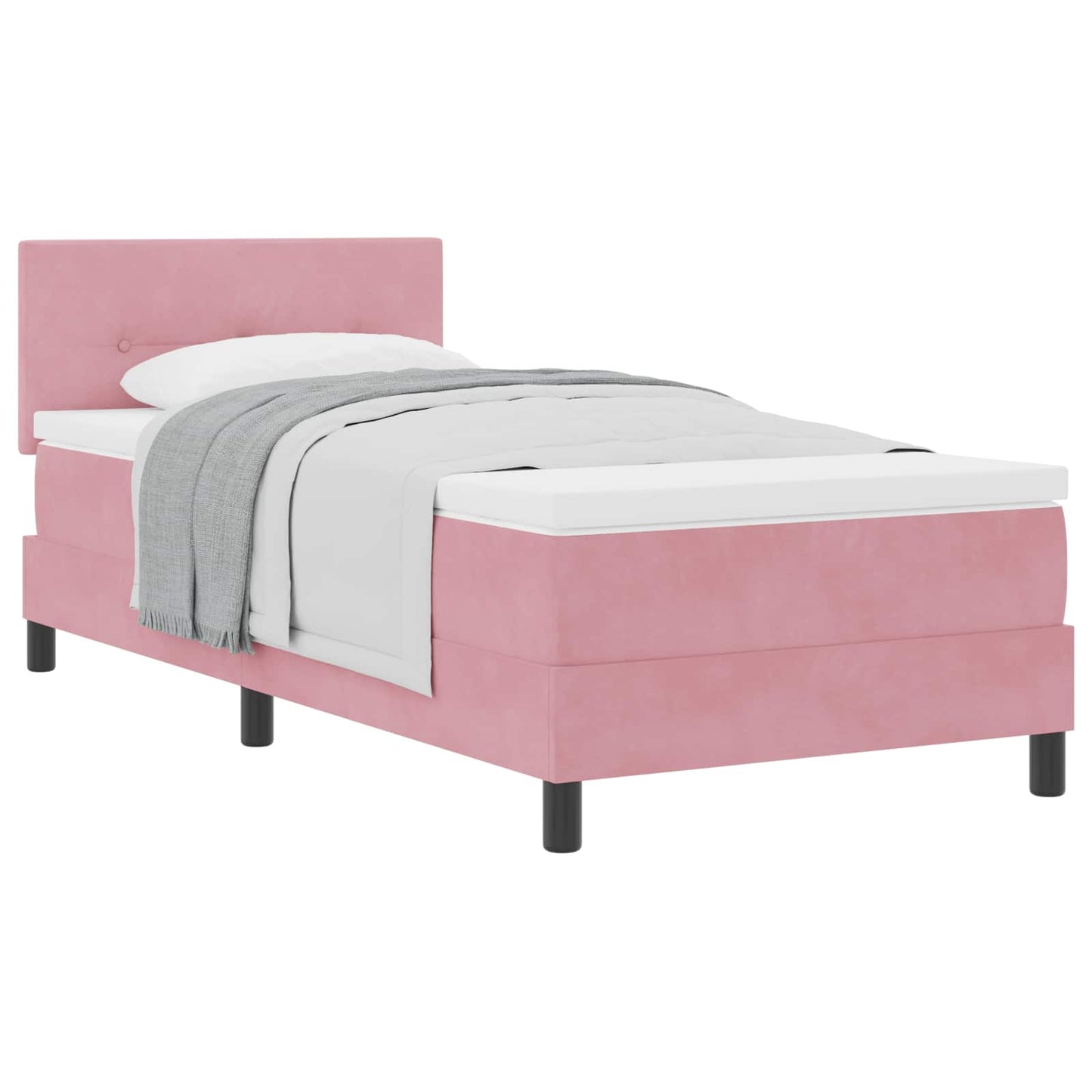 Boxspringbett mit Kopfteil Rosa 100 x 200 cm Samt