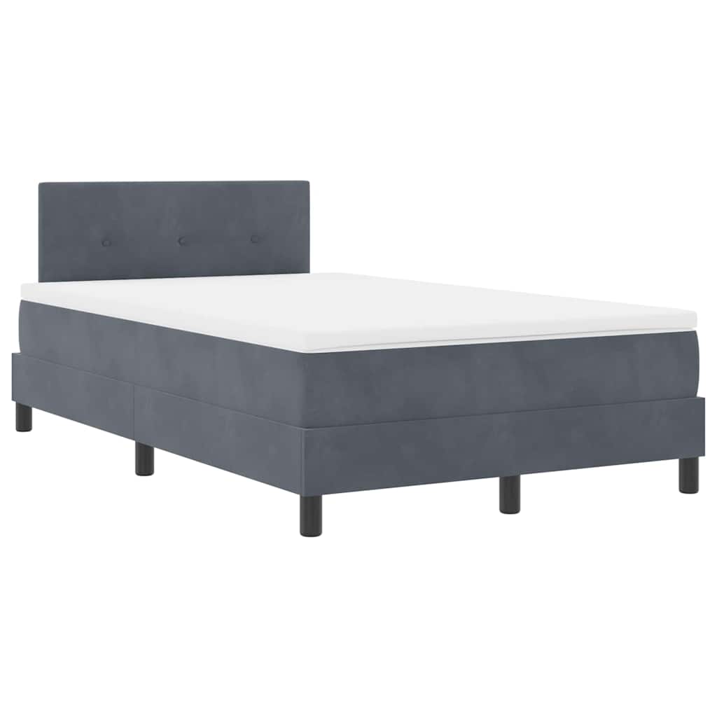 Boxspringbett mit Kopfteil Dunkelgrau 120 x 190 cm Samt
