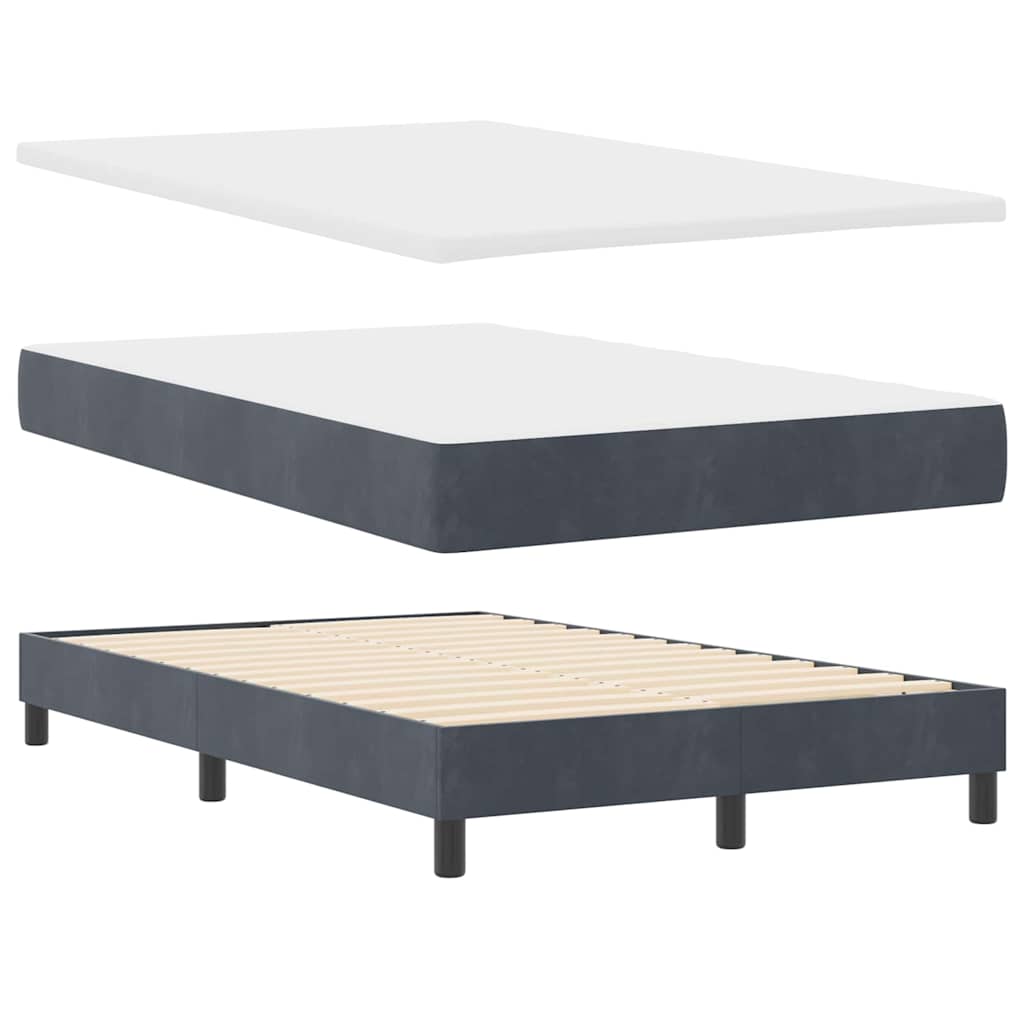 Boxspringbett mit Kopfteil Dunkelgrau 120 x 190 cm Samt