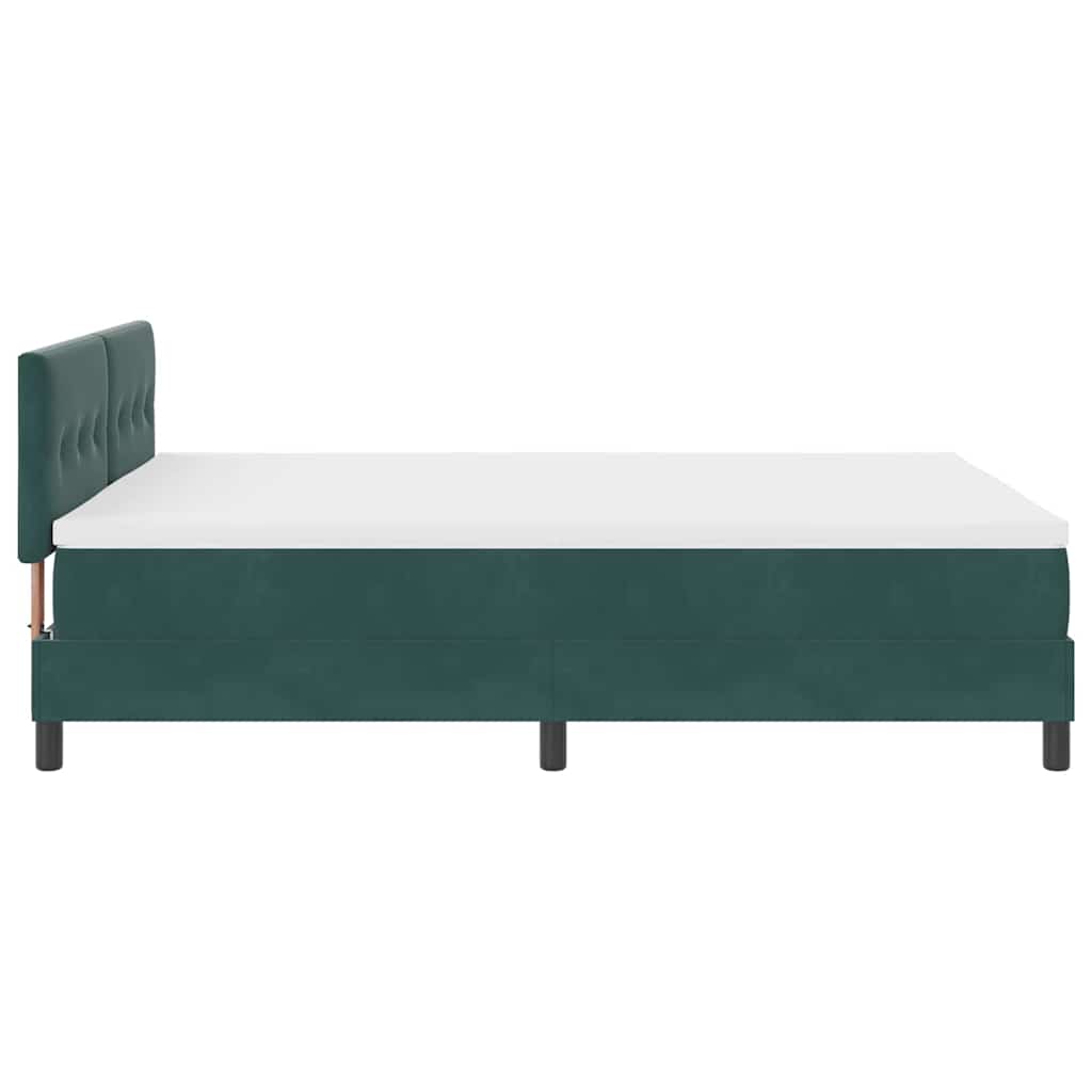 Boxspringbett mit Kopfteil Dunkelgrün 140 x 190 cm Samt