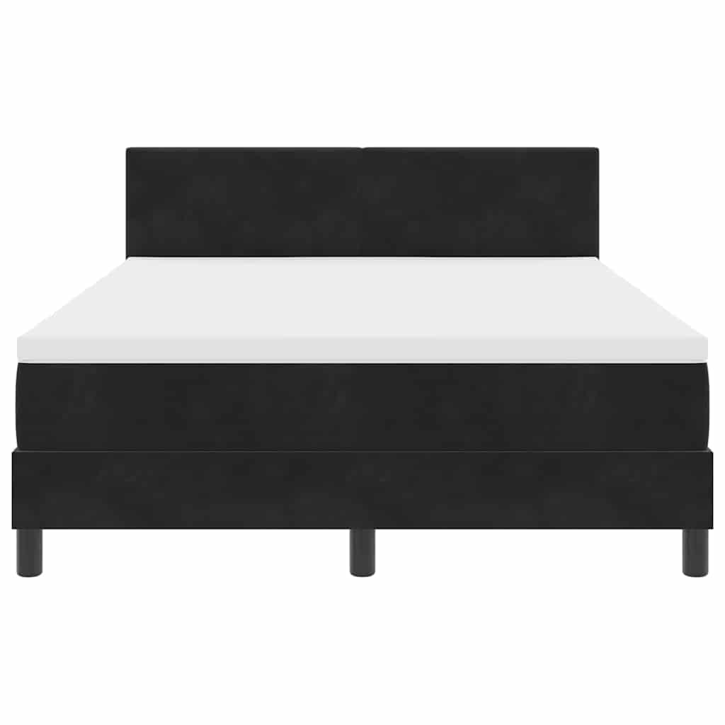 Boxspringbett mit Matratze Schwarz 140 x 200 cm Samt