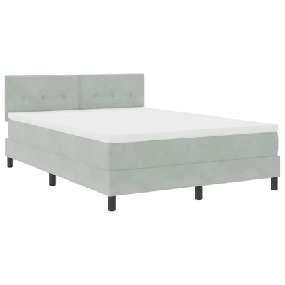 Boxspringbett mit Kopfteil Hellgrau 160 x 200 cm Samt
