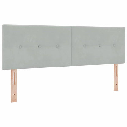 Boxspringbett mit Kopfteil Hellgrau 160 x 200 cm Samt