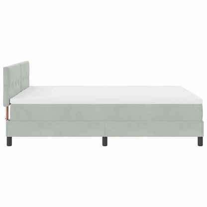 Boxspringbett mit Kopfteil Hellgrau 160 x 200 cm Samt