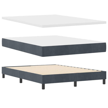 Boxspringbett mit Kopfteil Dunkelgrau 160 x 200 cm Samt