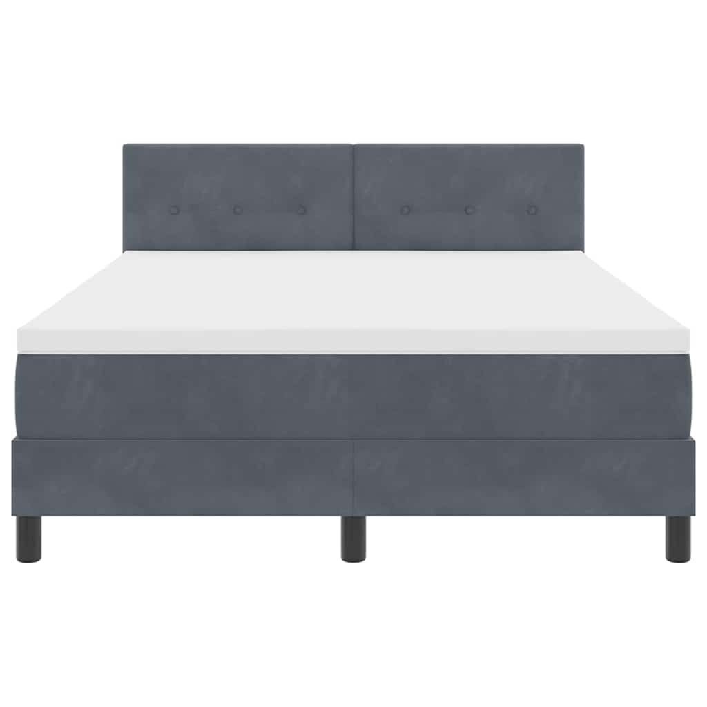 Boxspringbett mit Kopfteil Dunkelgrau 160 x 200 cm Samt