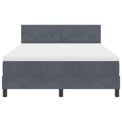 Boxspringbett mit Kopfteil Dunkelgrau 160 x 200 cm Samt