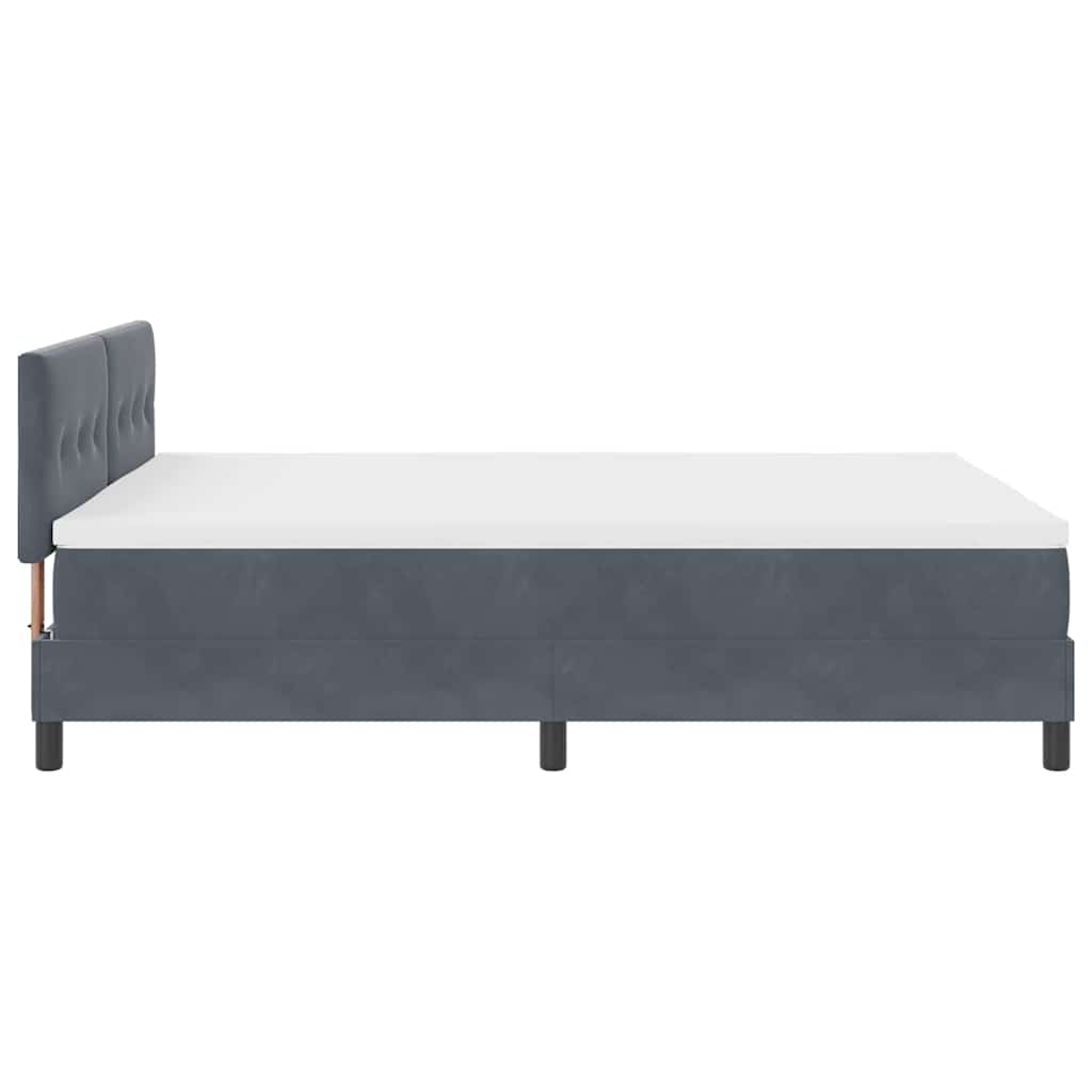 Boxspringbett mit Kopfteil Dunkelgrau 160 x 200 cm Samt