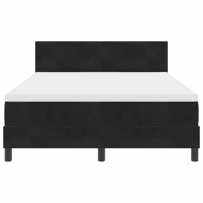 Boxspringbett mit Kopfteil Schwarz 160 x 200 cm Samt