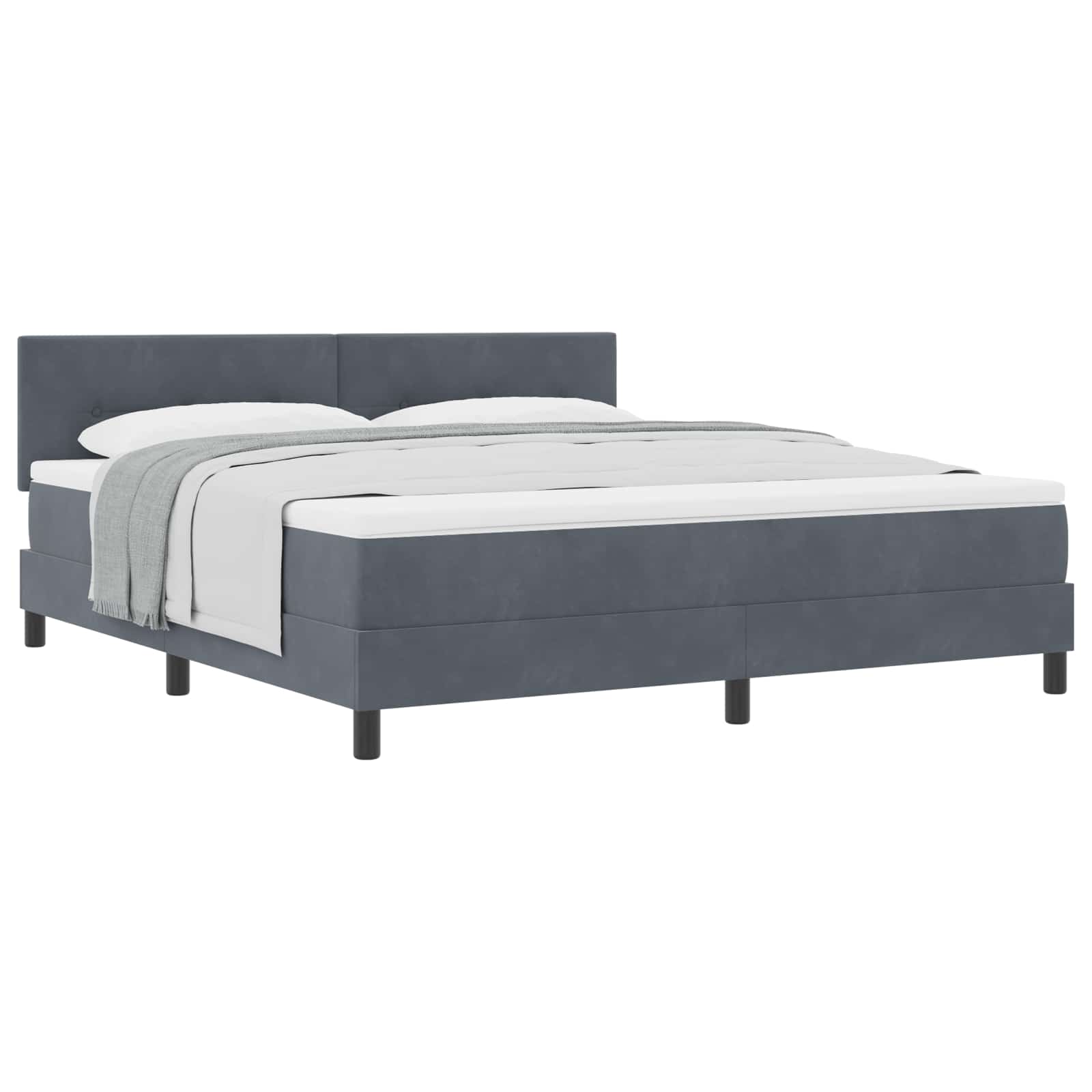 Boxspringbett mit Matratze Dunkelgrau 180 x 200 cm Samt