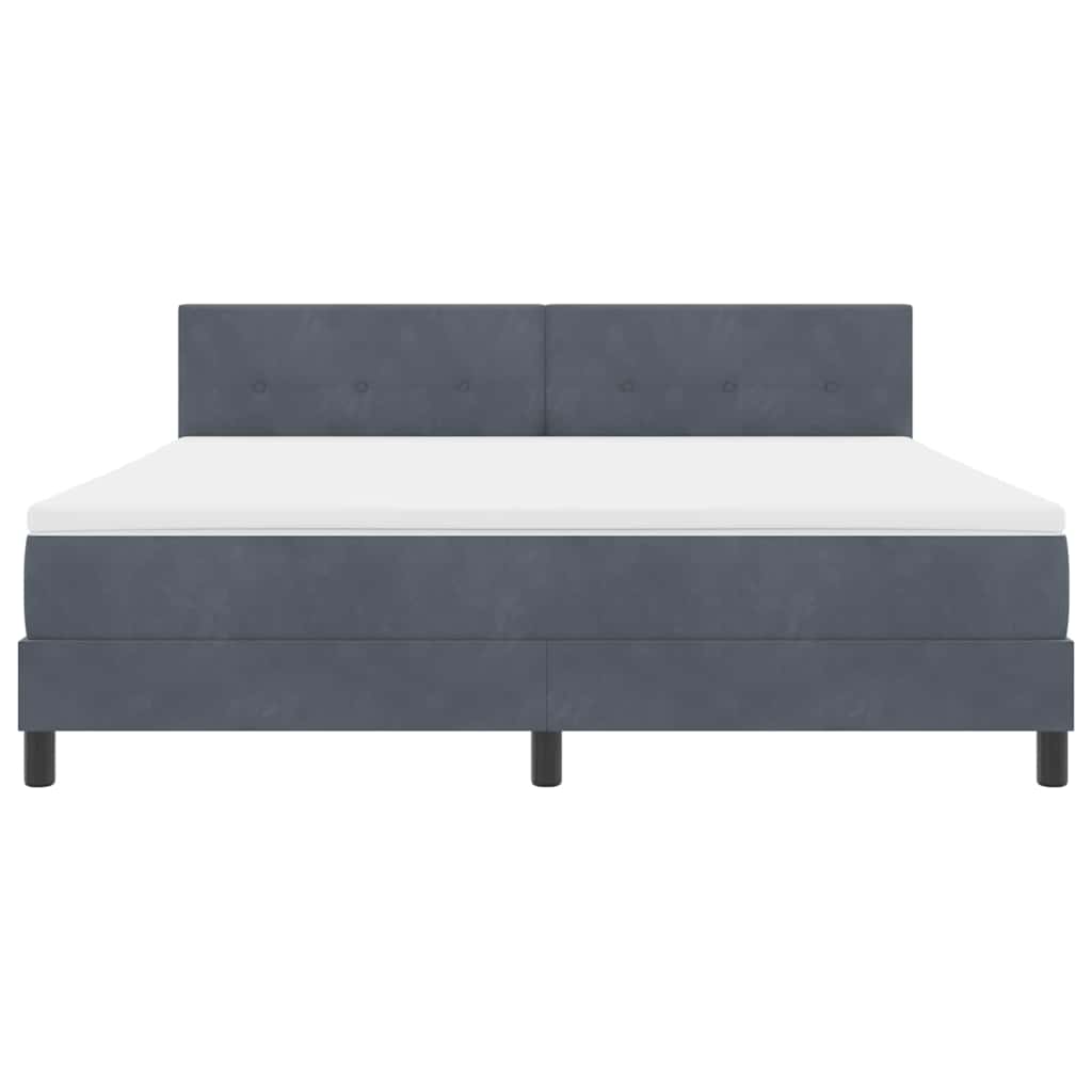 Boxspringbett mit Matratze Dunkelgrau 180 x 200 cm Samt