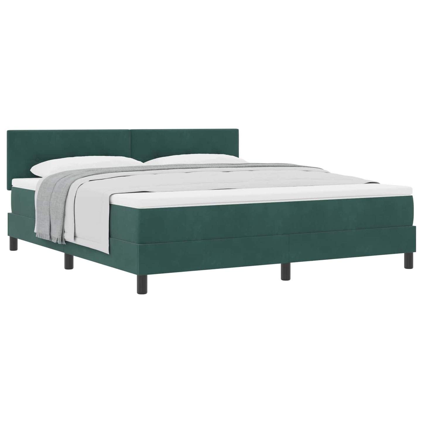 Boxspringbett mit Matratze Dunkelgrün 180 x 200 cm Samt