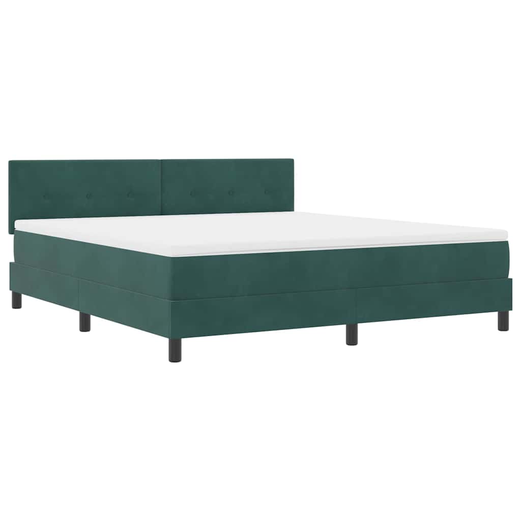 Boxspringbett mit Matratze Dunkelgrün 180 x 200 cm Samt