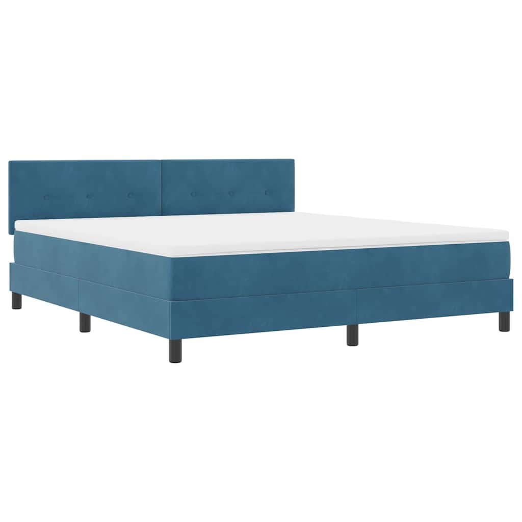 Boxspringbett mit Kopfteil Dunkelblau 180 x 200 cm Samt