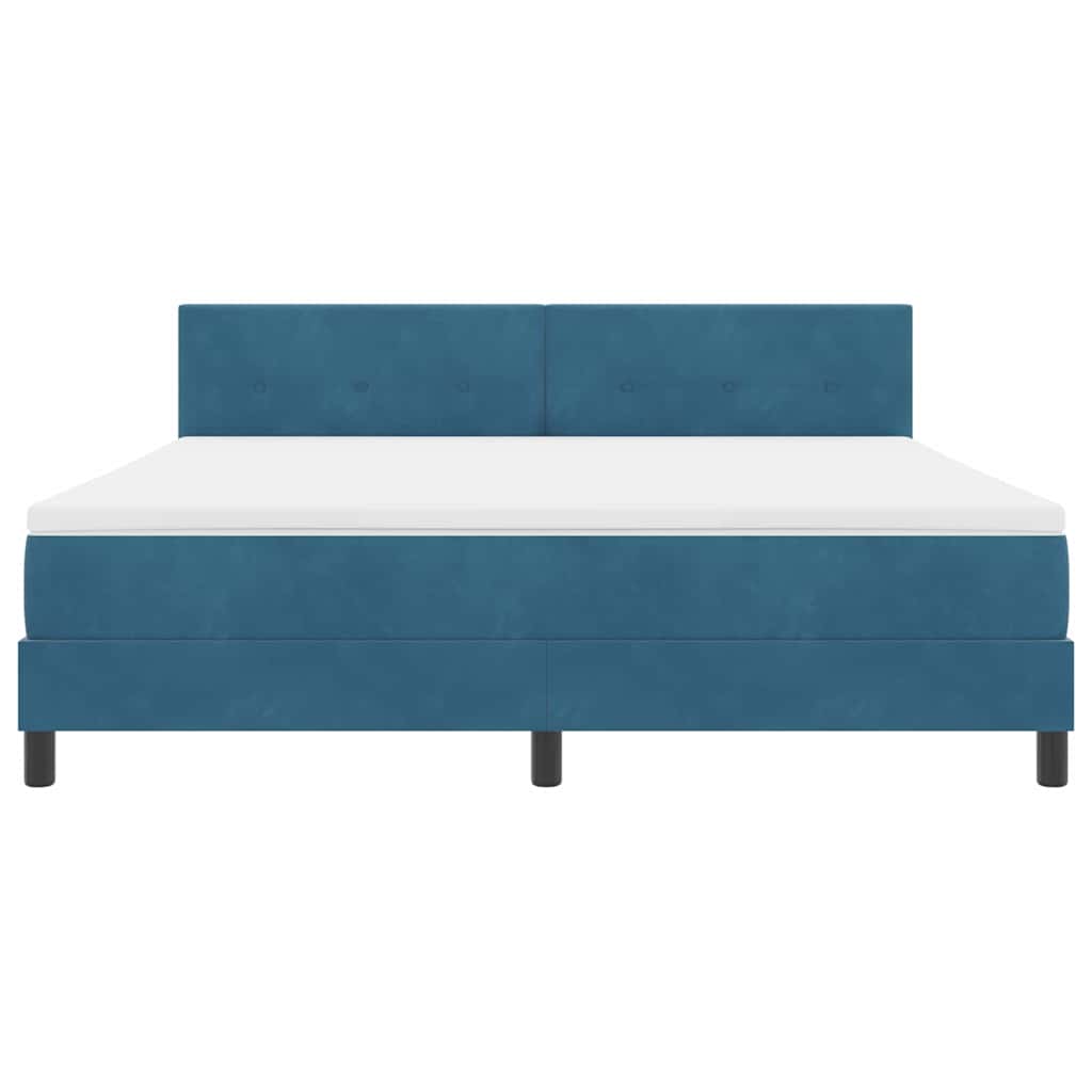 Boxspringbett mit Kopfteil Dunkelblau 180 x 200 cm Samt