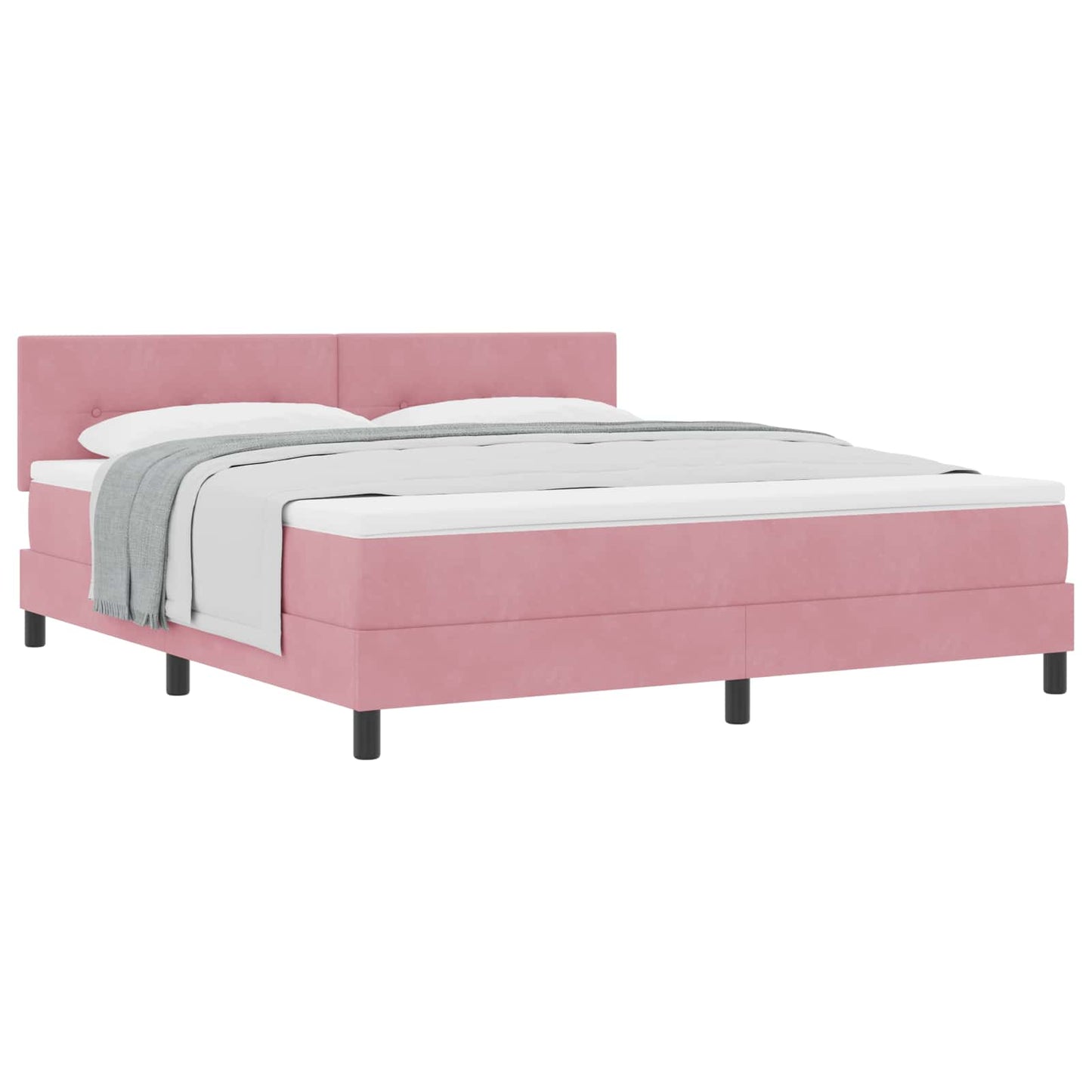 Boxspringbett mit Kopfteil Rosa 180 x 200 cm Samt