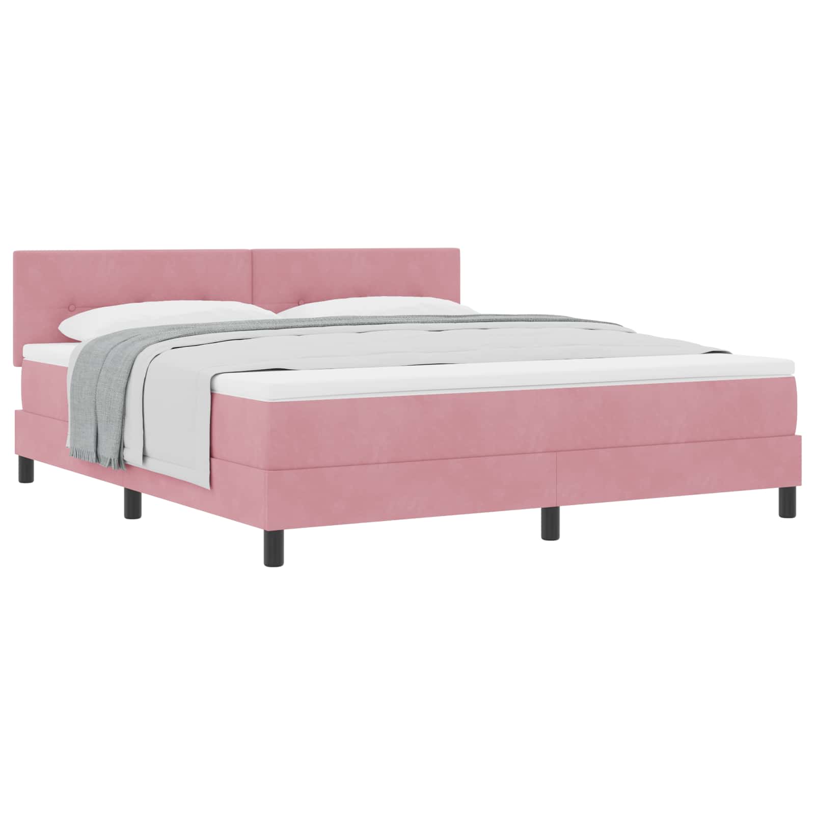 Boxspringbett mit Kopfteil Rosa 180 x 200 cm Samt